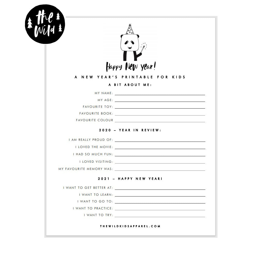 2021 New Years Printable For Kids!