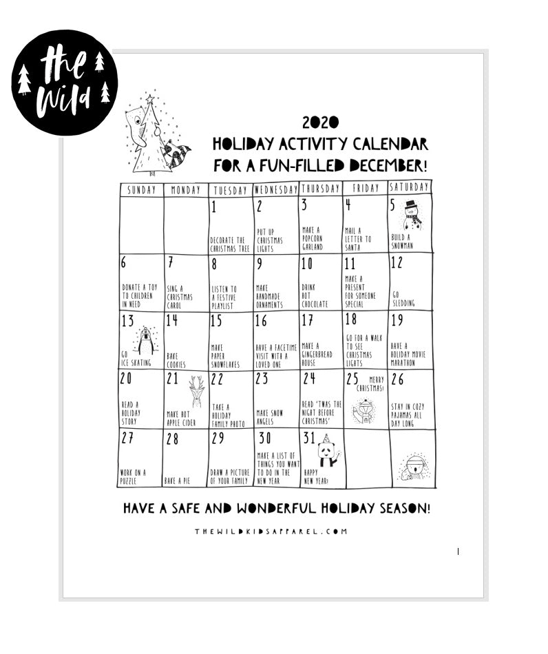 2020 Holiday Activity Calendar!