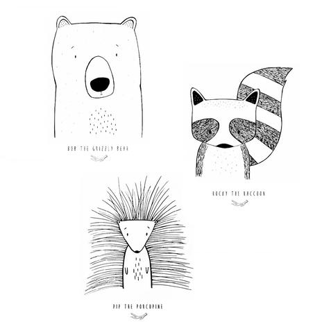Set of three Modern Custom Art Prints by The Wild