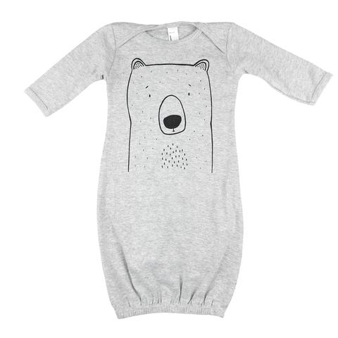 Bob the Grizzly Bear Long Sleeve Baby Gown
