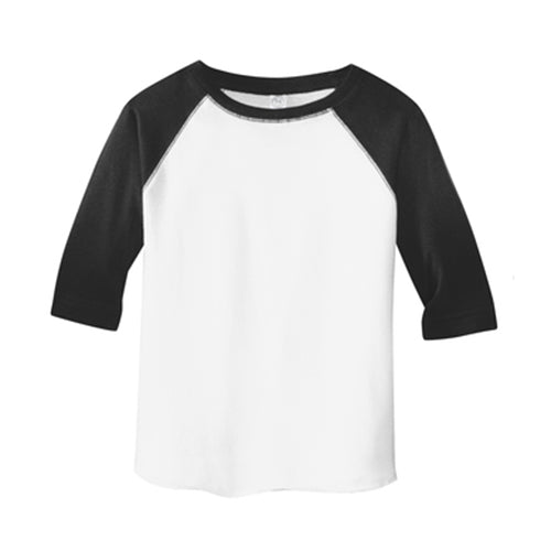 Custom Black and White Kids Raglan Baseball Tee - Choose Your Own Design!
