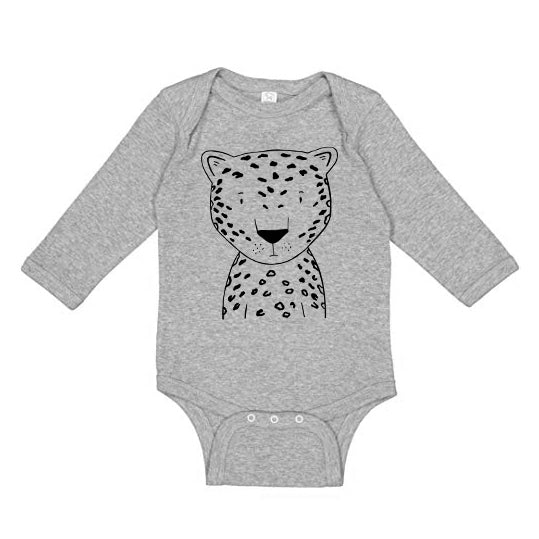 Lennon the Leopard Long Sleeve Baby Onesie