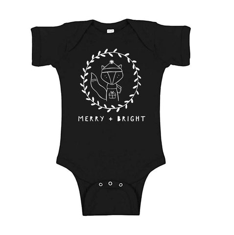 Merry + Bright Short Sleeve Baby Onesie
