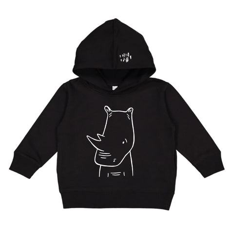 River the Rhino Pullover Kids Hoodie by The Wild - thewildkidsapparel.com